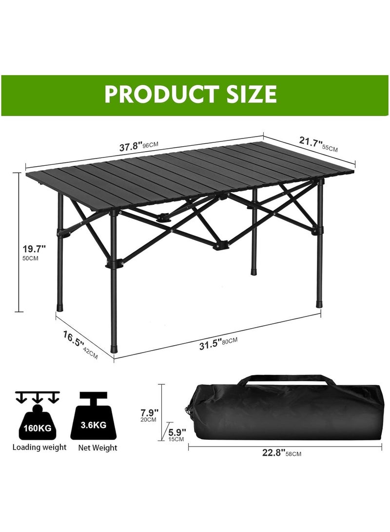 BLOOMING TIME Lightweight Folding Camping Table – Portable Outdoor Picnic, BBQ, Beach & Fishing Table with Carry Bag, Strong X-Frame Stability 95×55×50 cm - Image 4